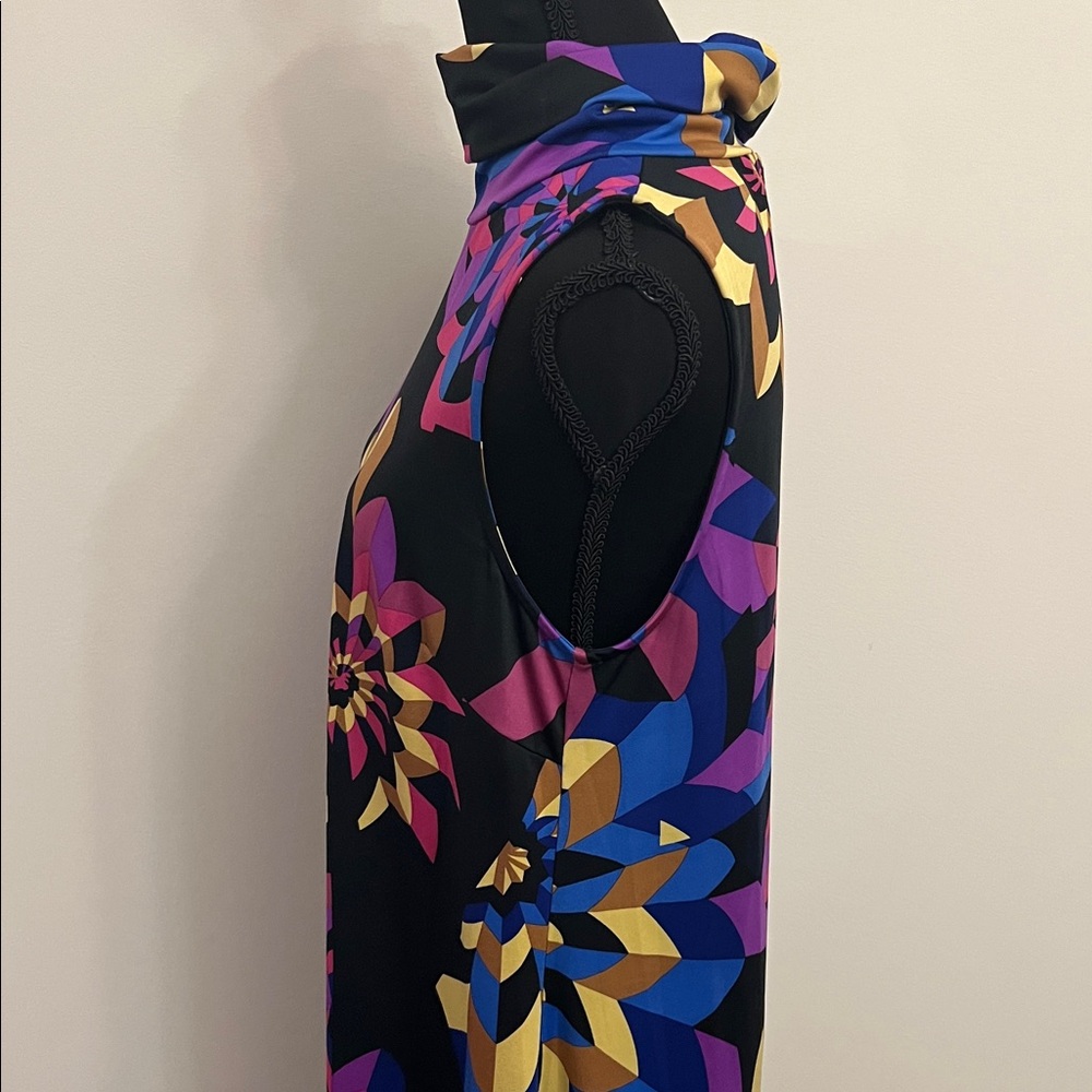 JB by Julie Brown Black Sleeveless Floral-Print Cowl Neck Mini Dress - Picture 4 of 6